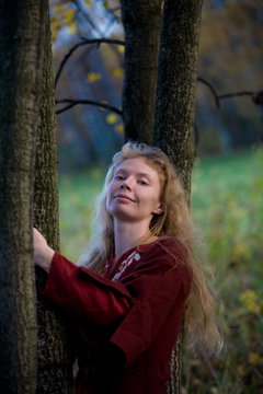 The elf in the autumn forest