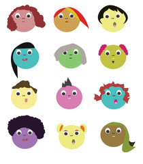 Fun hairstyle avatars or icons