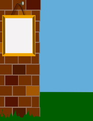 Black noticeboard on wall