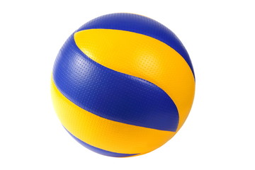 dark blue, yellow Volley-ball ball . (isolated)