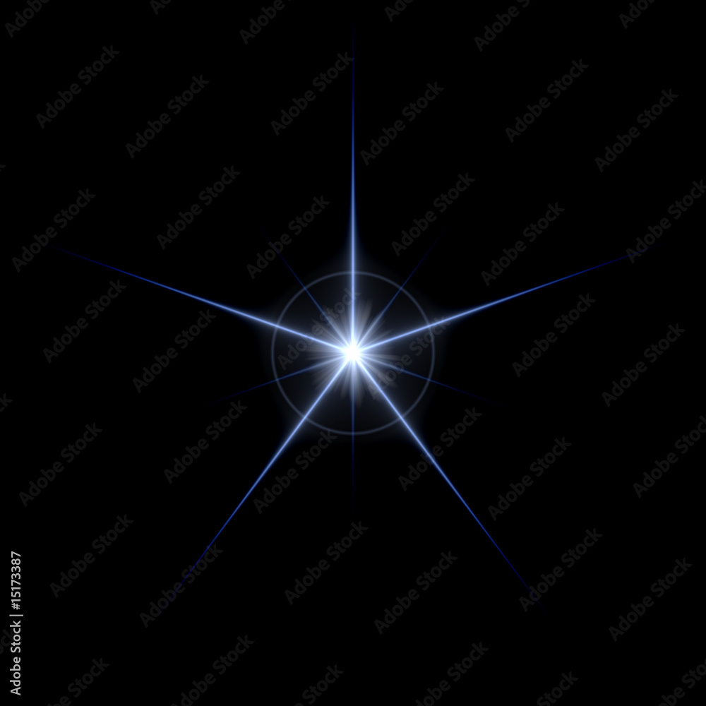 Wall mural lens flare star burst