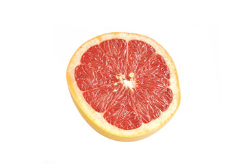 Half of grapefruit isolated over white.