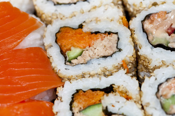 sushi background, shallow DOF