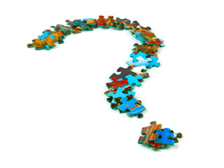 Mark sign made of puzzle