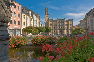 Markt Zittau mit Rathaus