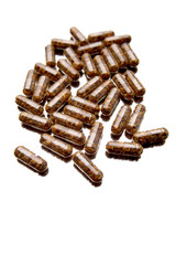 Capsules isolated on white background