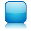 Square Web Button with reflection (blue)