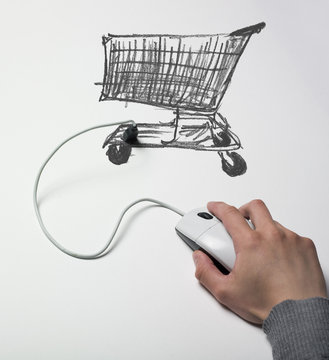 main souris connexion commerce caddy