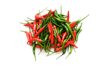 Red chili peppers isolated on the white