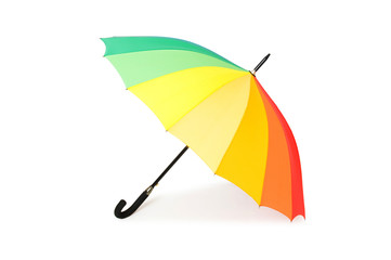 Colourful umbrella isolated on the white background