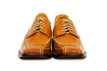 Orange shoes isolated on the white background