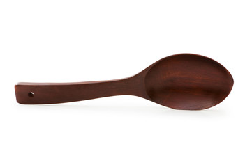 Wooden spoon isolated on the white background