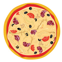 vector high detailed pizza  (CMYK)
