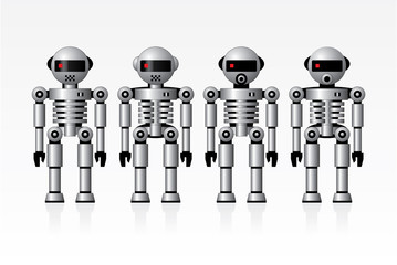 A set of robots in vector format