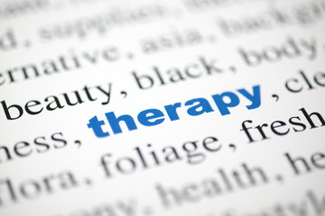 mot therapy  bleu texte flou