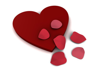 Herz mit Rosenblättern