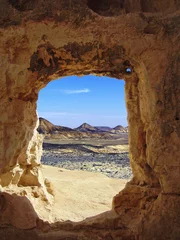 Fototapete Rund Egypte, porte sur le désert © foxytoul