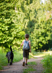 Kid with a dog