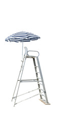 Chaise haute et parasol