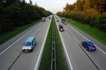 Cars on highway D1 in the Czech Republic