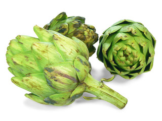 Obraz premium 3 Artichokes on White Background