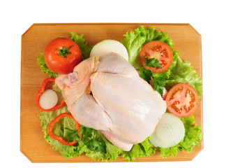 Raw Chicken and vegetables