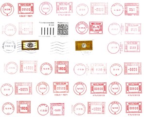 colorful italian postmark background