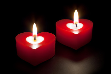 Heart shaped candles
