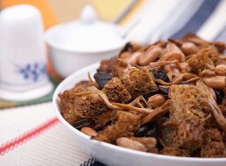 stir-fried tofu and peanut.