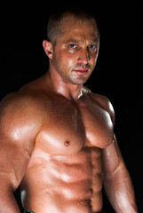 Fototapeta premium sweaty bodybuilder