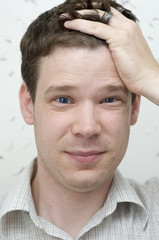 Obraz premium Young Male with Stressed Expression