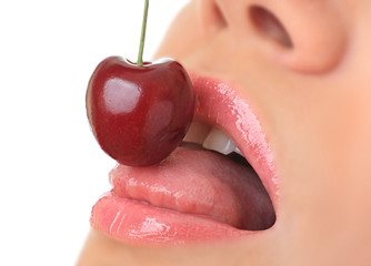 Cherry in to the mouth.