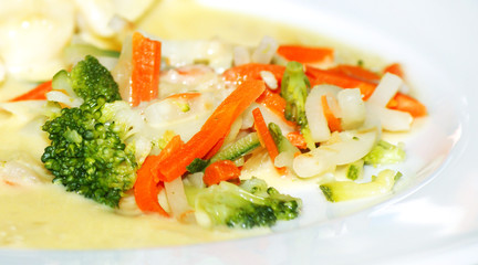 assiette de petits légumes