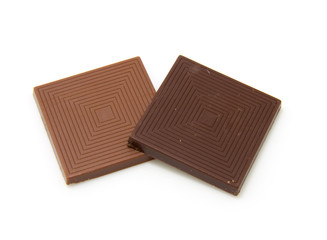 chocolate candy pure/milk on white background