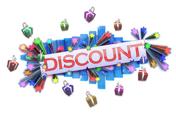 3D discount banner text