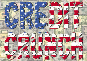 Credit Crunch with American flag