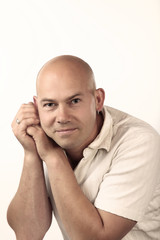 Portrait of a man with bald head