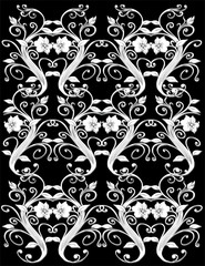 background with white flower curls