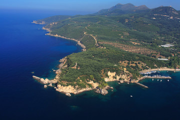 Aerial view on the village of Parga