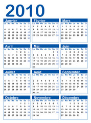 Calendrier 2010 français