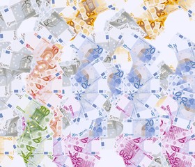 Billets en euros étalés