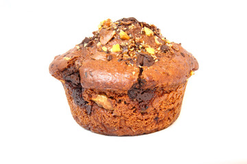 Delicious cookie with chocolate and nuts