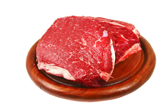 raw bloody beef steak