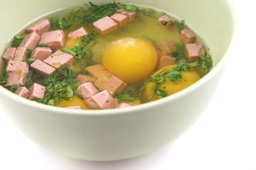 eggs and greenery in big bowl