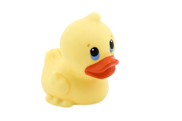 Yellow rubber duck with clipping path
