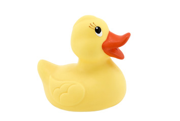Yellow rubber duck with clipping path