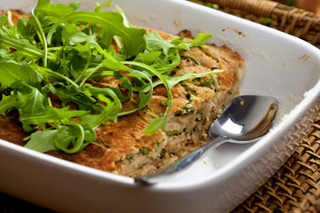 filling with ruccola