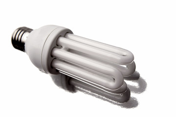 Light bulb on white background