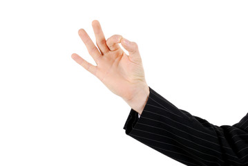 Business hand gesturing okay sign