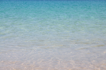 Fototapeta na wymiar Blue water on the coast of Canary Island Fuerteventura